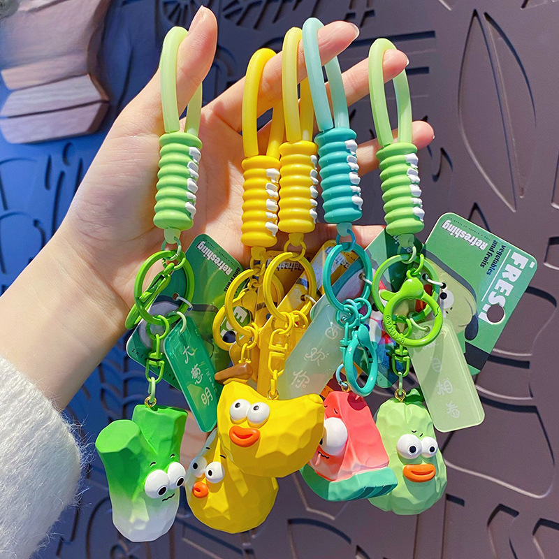 Vegetales y frutas al por mayor Keychains creativos de resina